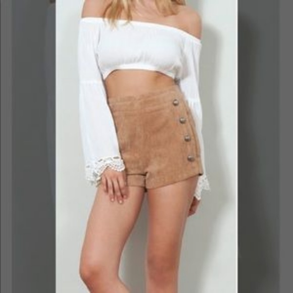 WYLDR Pants - WYLDR Stevie Cordouroy Sailor Shorts Tan NEW